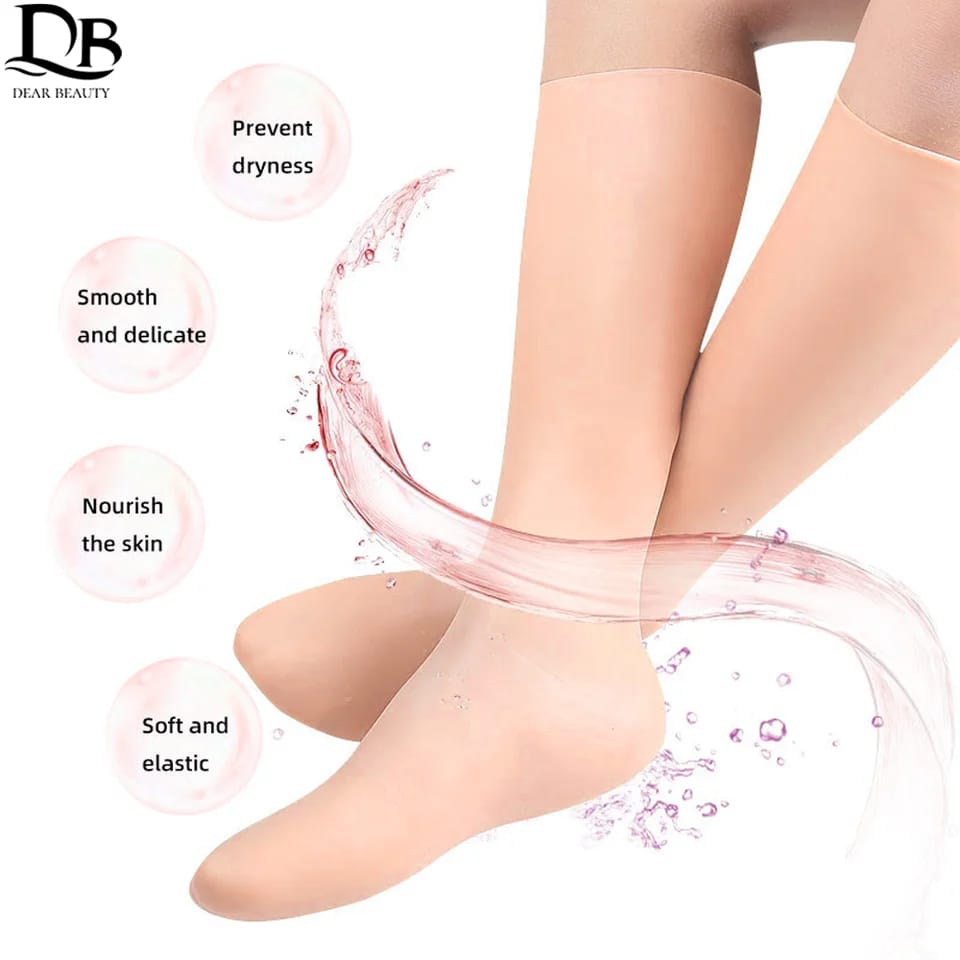 1Pair Silicone Moisturizing Gloves $ Socks Foot Care Long Socks
