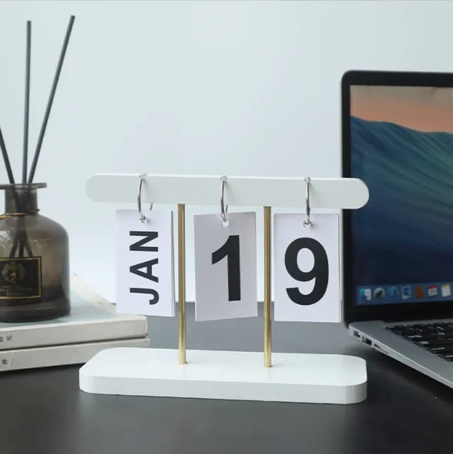 Modern Wooden Perpetual Calendar Flip