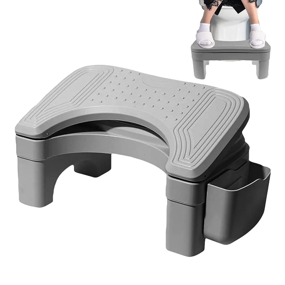 Ergonomic foldable/adjustable foot rest with storage space