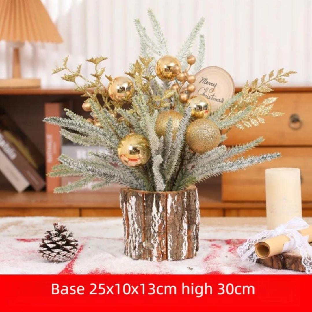 1Pcs Tabletop Mini Christmas Tree Stump Home Christmas Festival Party Cute Decoration Ornament