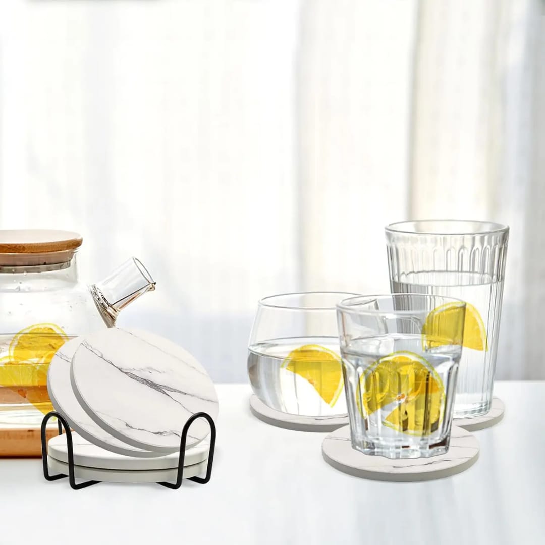 White marble coaster
