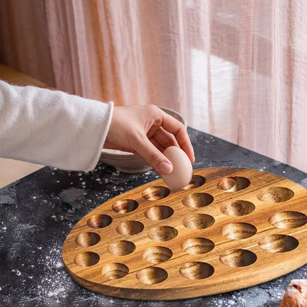 Wooden High Quality Egg Storage Box Eggs Tray Home Storage Rack Multi-Compartment Eggs Holder Kitchen Cooking Organizer Tools