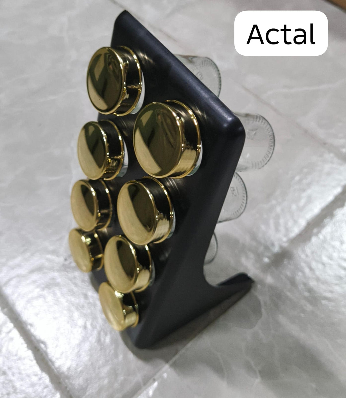 Black slanted spice rack set