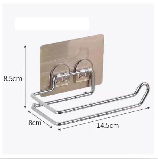Double Stainless Steel Self-adhesive Toilet Paper Disposable Face Towel Holder Hotel Home Restroom Bathroom Paper Roll Wall Stand