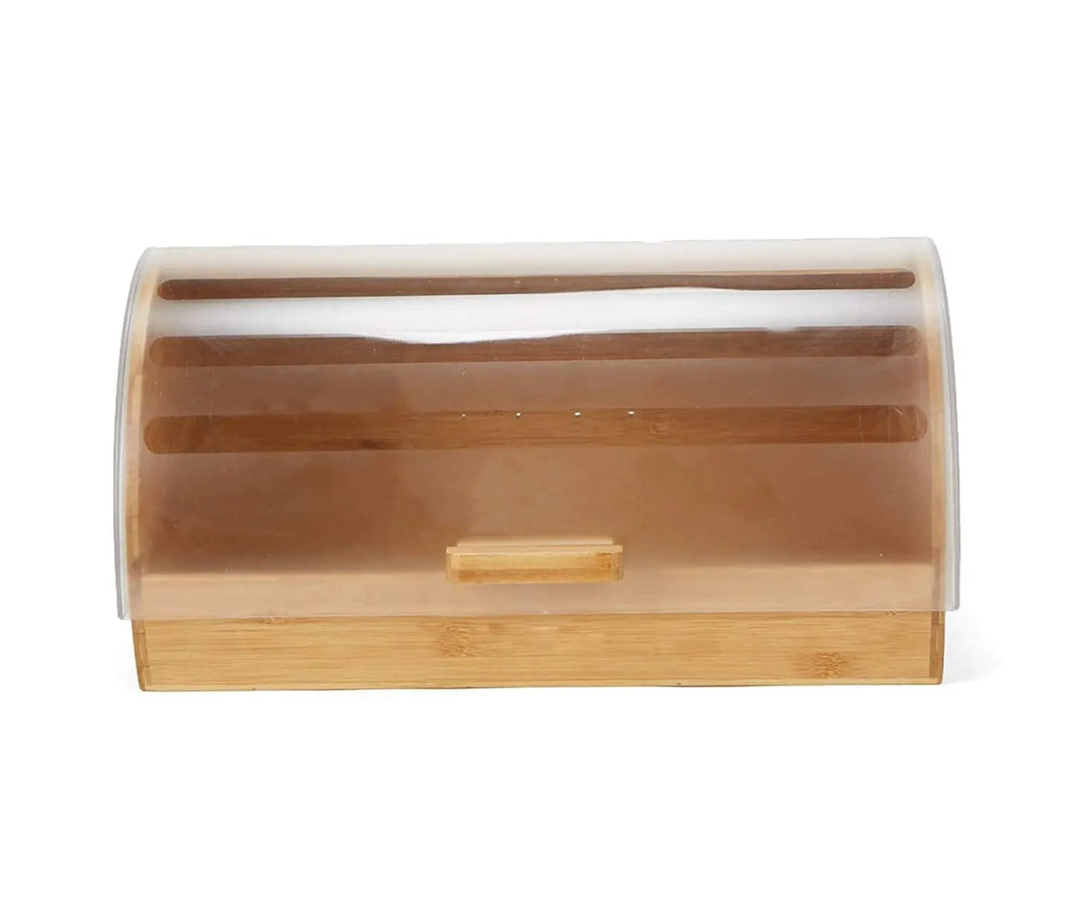 Bamboo Bread box with Roll-Top Clear lid