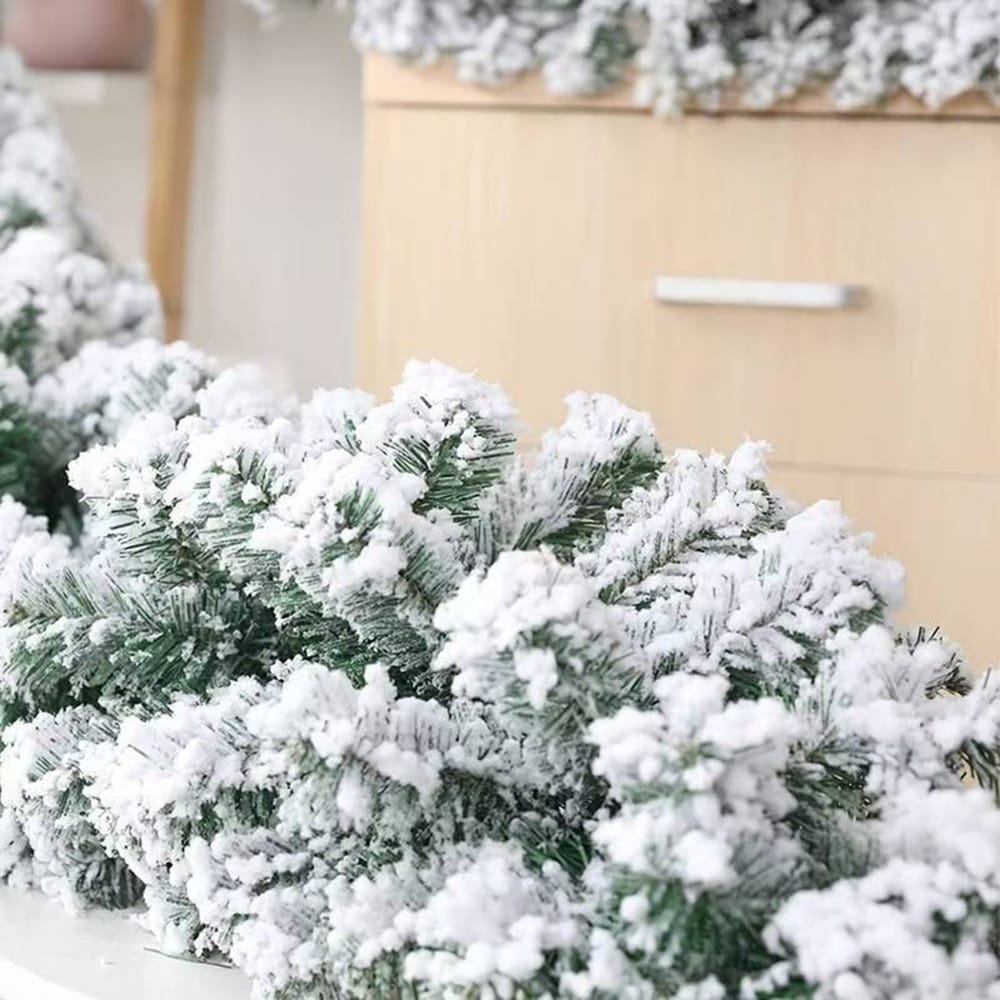 Snow Flocking Christmas Pine Garland