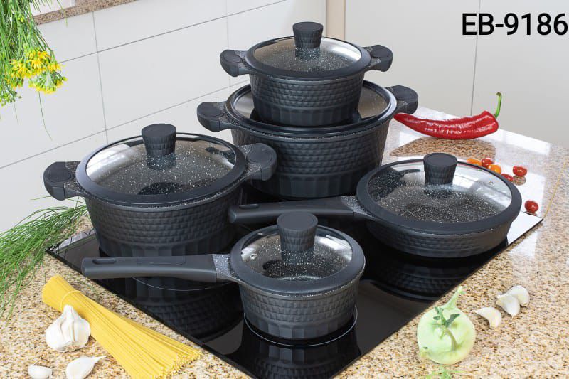 Edenburg 10pc Cookware Set(Black)