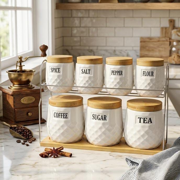 ✨Luxury 8pc -Piece Canister Set
(1 Tray + 7 Canisters )