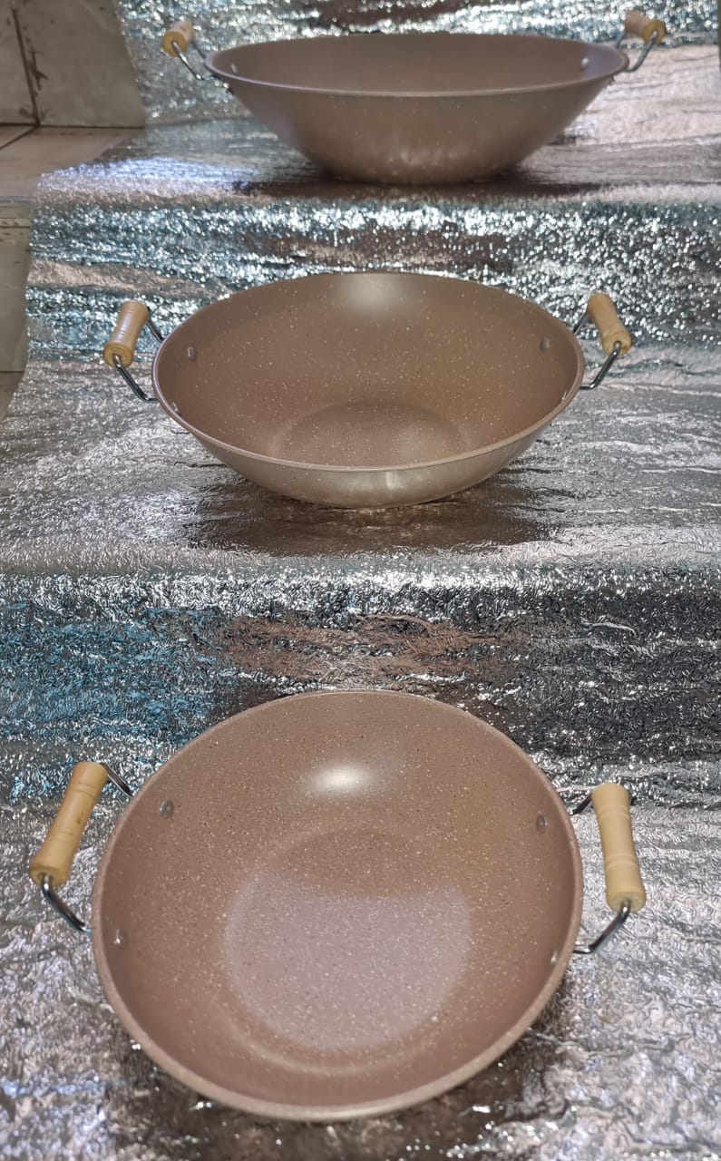 2 handles granite Nonstick deep pans