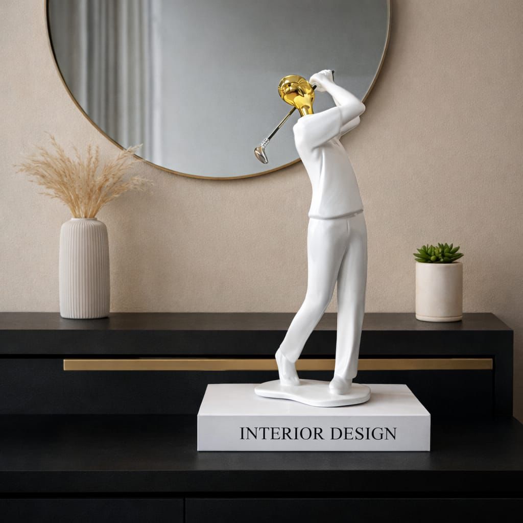 Handmade Golfing Resin Figurine