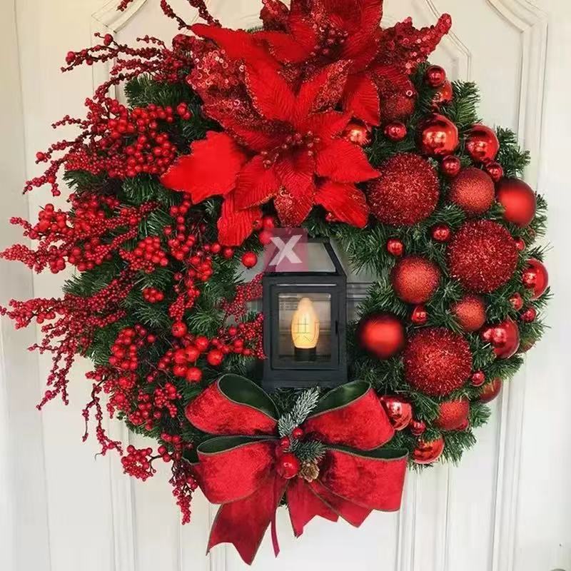 32cm Christmas wreath with lamp