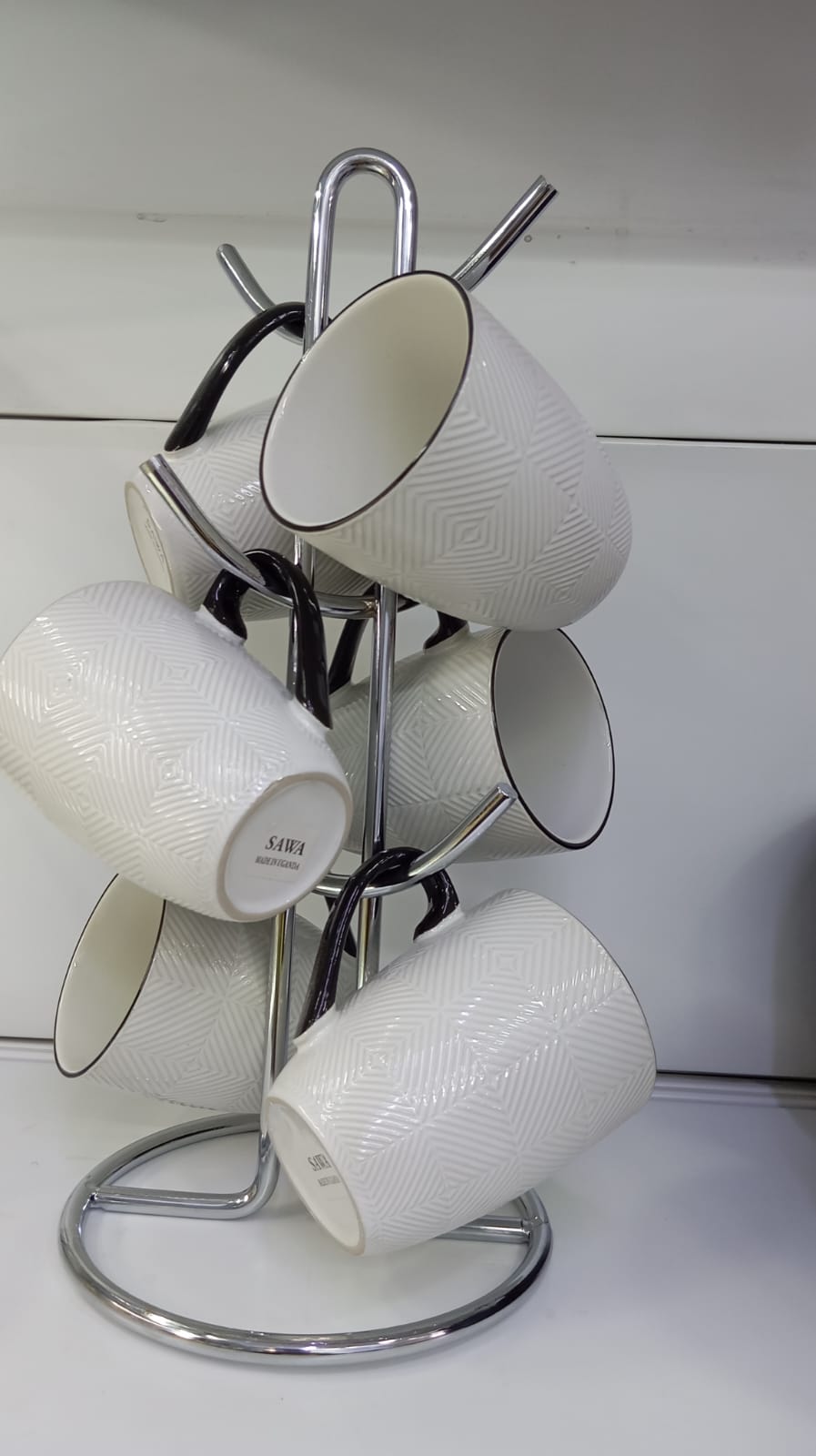 Light grey with black handle Ceramic cups