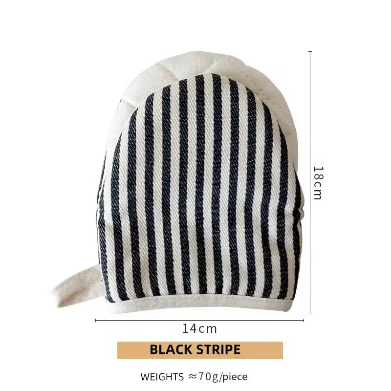 Striped cotton oven mitts (potholder)