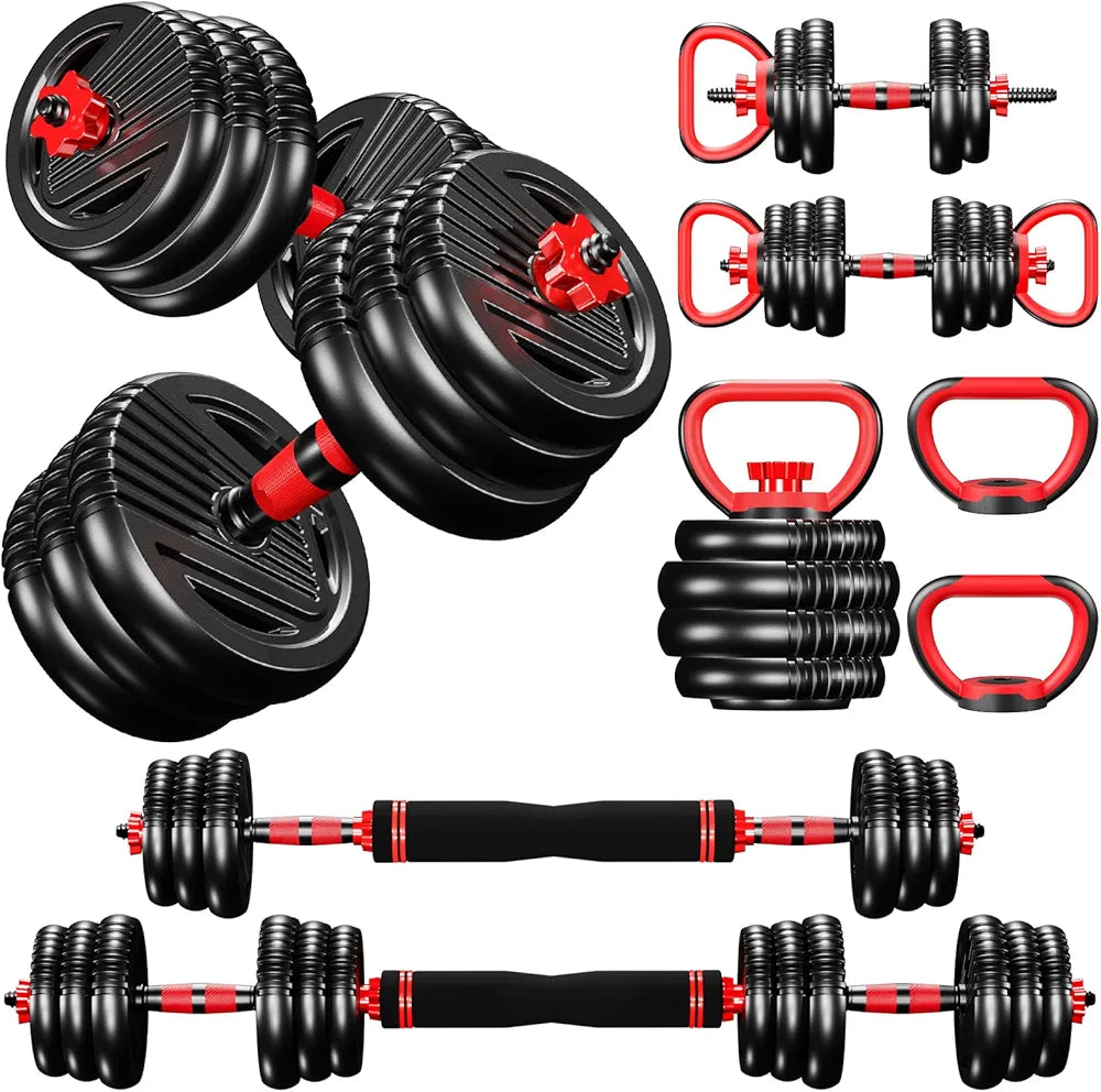 6-in-1 adjustable dumbbell set
Plastic Coated Dumbbells
