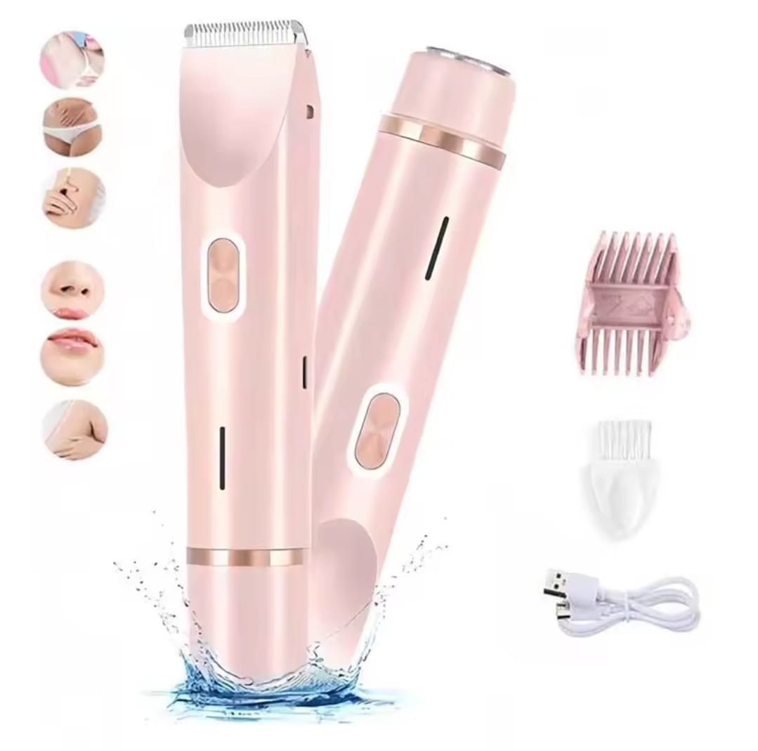 2 in 1 Rechargeable dual head shaver with smoothener
Waterproof for shower shaving :- for Bikini,Body, Facial Hair Remover