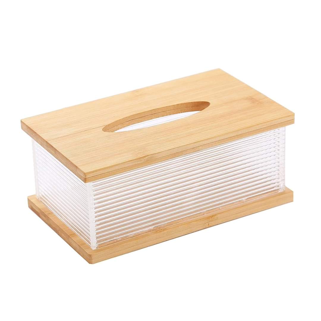 Bamboo Transparent Water Ripple Tissue Box / serviette box