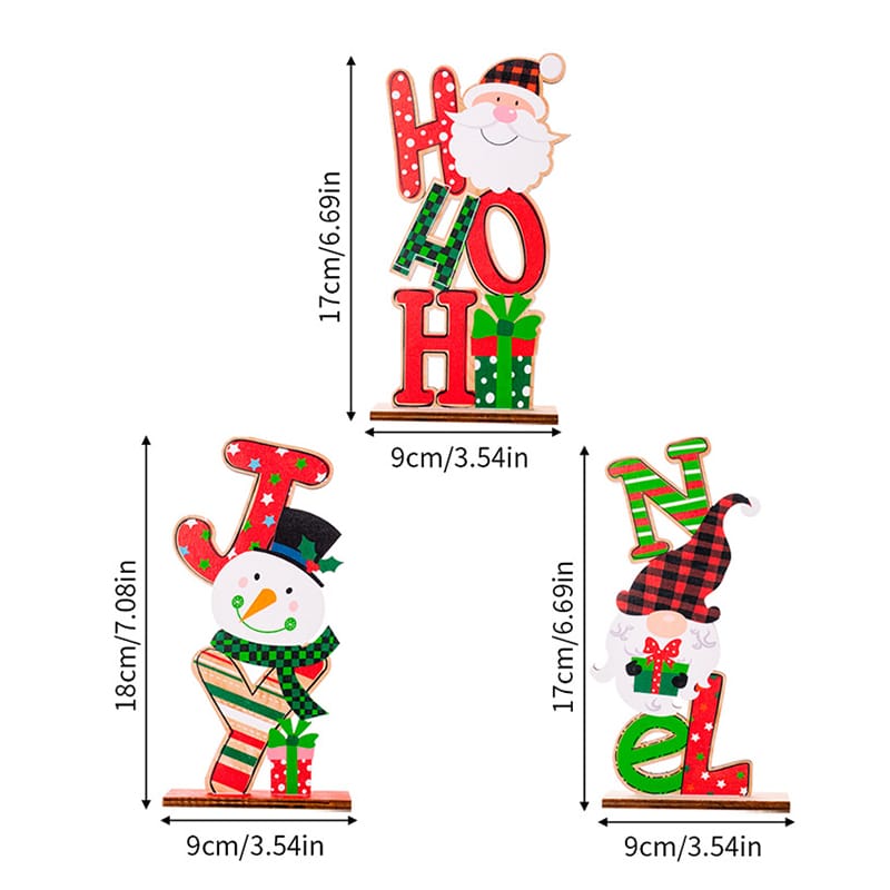 Wooden Christmas Desktop Ornaments Table