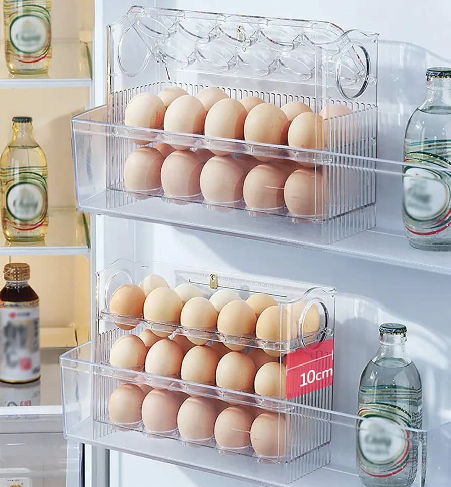 Transparent flip egg box