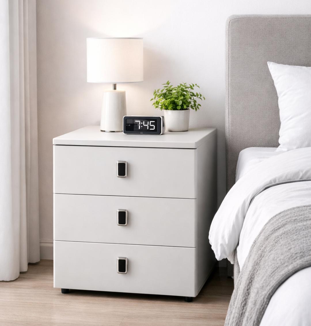 Nightstand Wooden Bedside Table Bedroom Modern End Table Storage Cabinet Sofa Side Table Bedside Bedside Cabinet With 3 Drawers