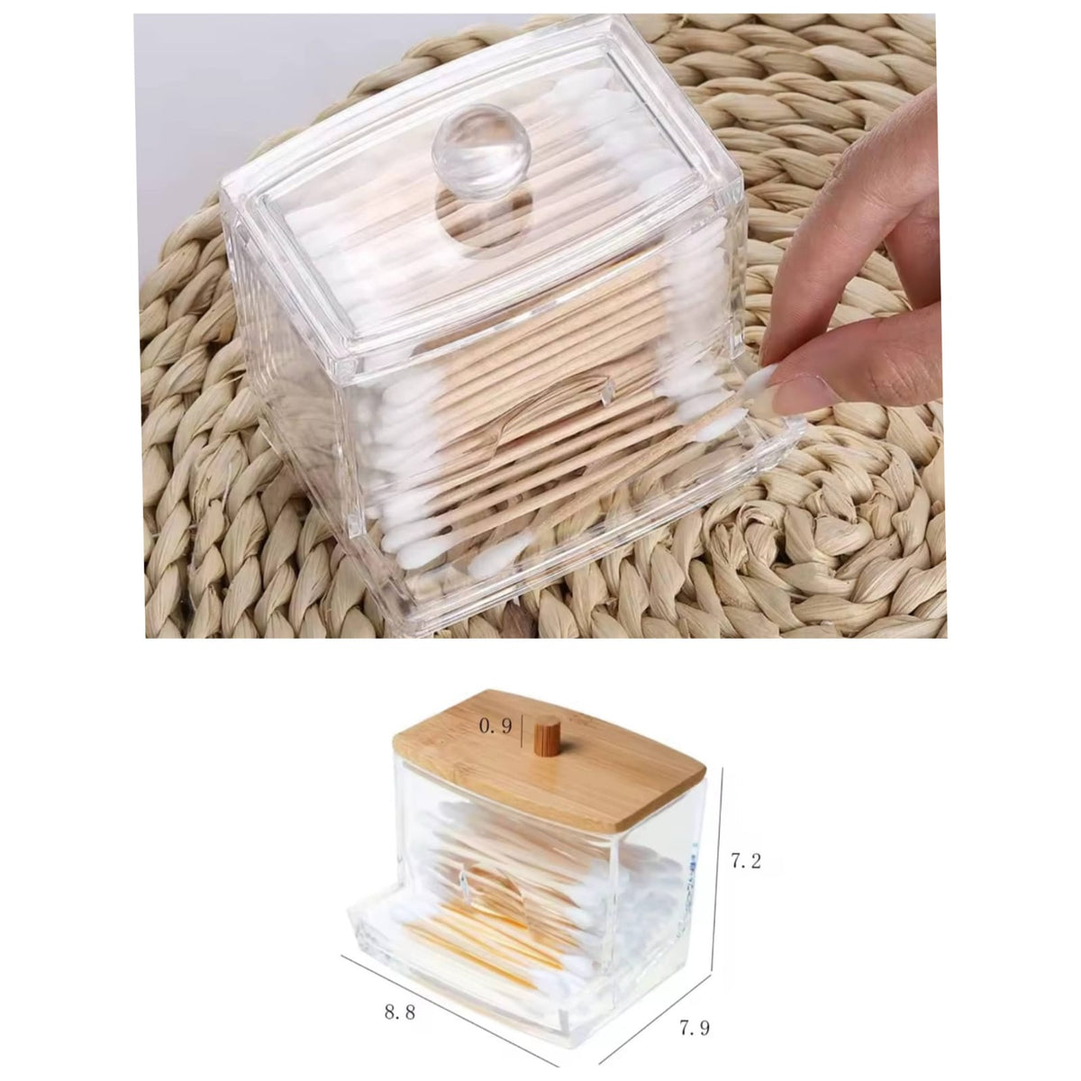 Cotton swab dispenser.