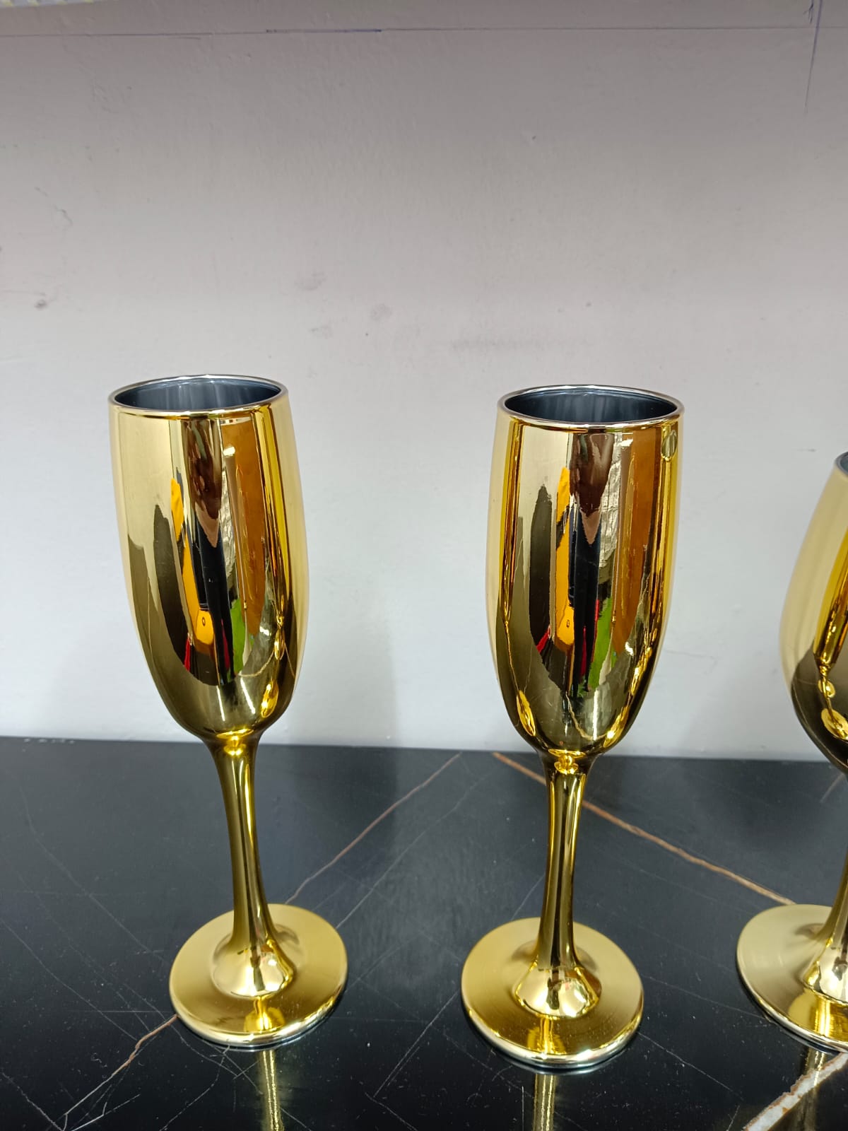 Quality golden champagne glasses