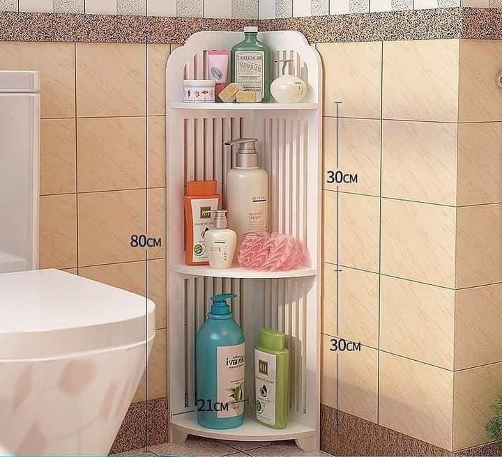 White Triangular 3 layer corner shelf