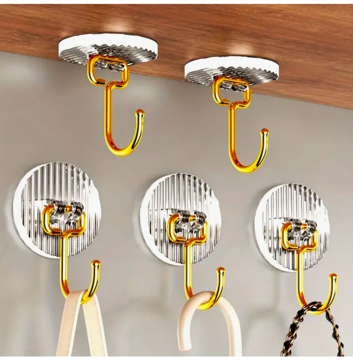 Set of 5 Golden Acrylic Hooks