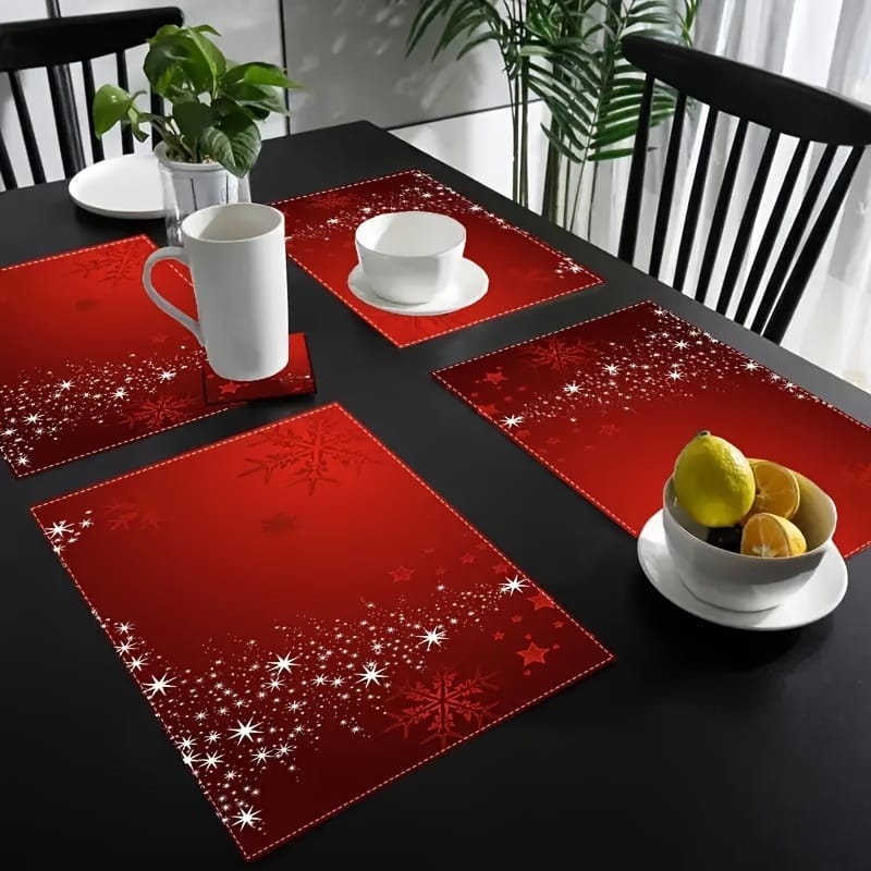 1pc Christmas Placemats For Dining Table Table