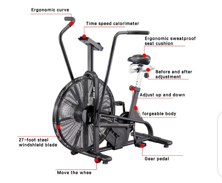 Semi-commercial air bike (fan bike)
