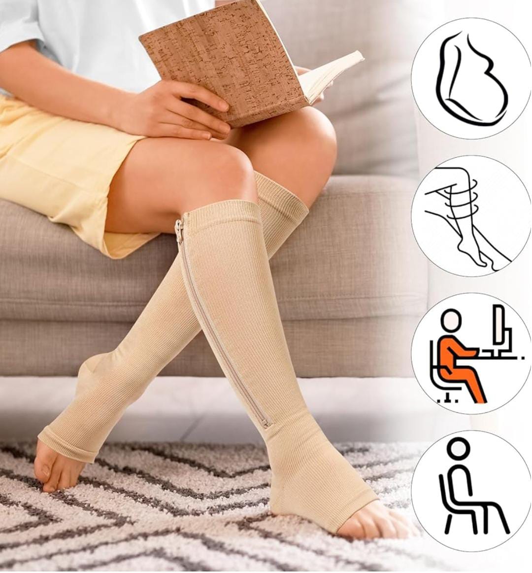 Open toe Full lenghth Compression Calf socks