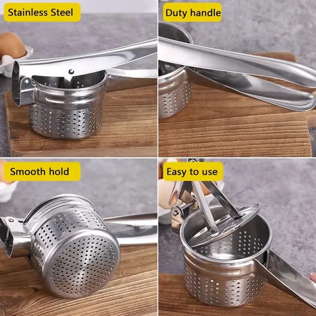 Potato Masher Ricer Press Mashed Potatoes Stainless Steel Crushing Potatoes Puree Fruit Vegetable Juicer Press Maker Tool