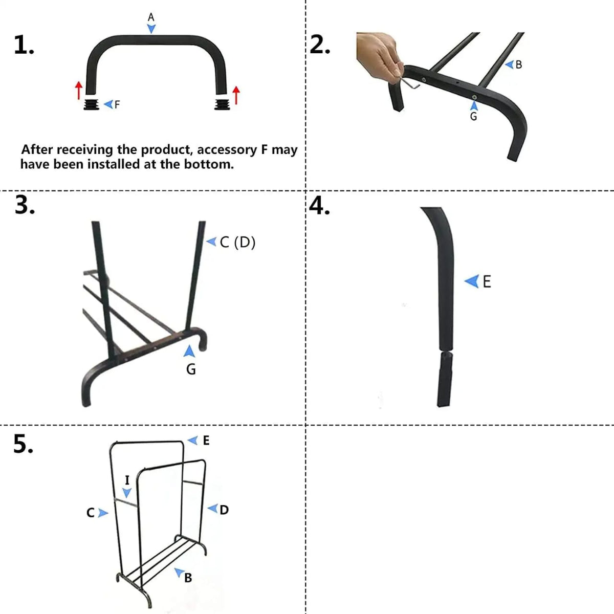 Double Pole Clothing Rack With Wheels & Lower Storage Shelf for Boxes /Shoes