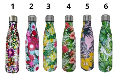 Floral Print flower vase flask Stainless Steel Thermal Bottle 500 ML with Sealed steel Lid