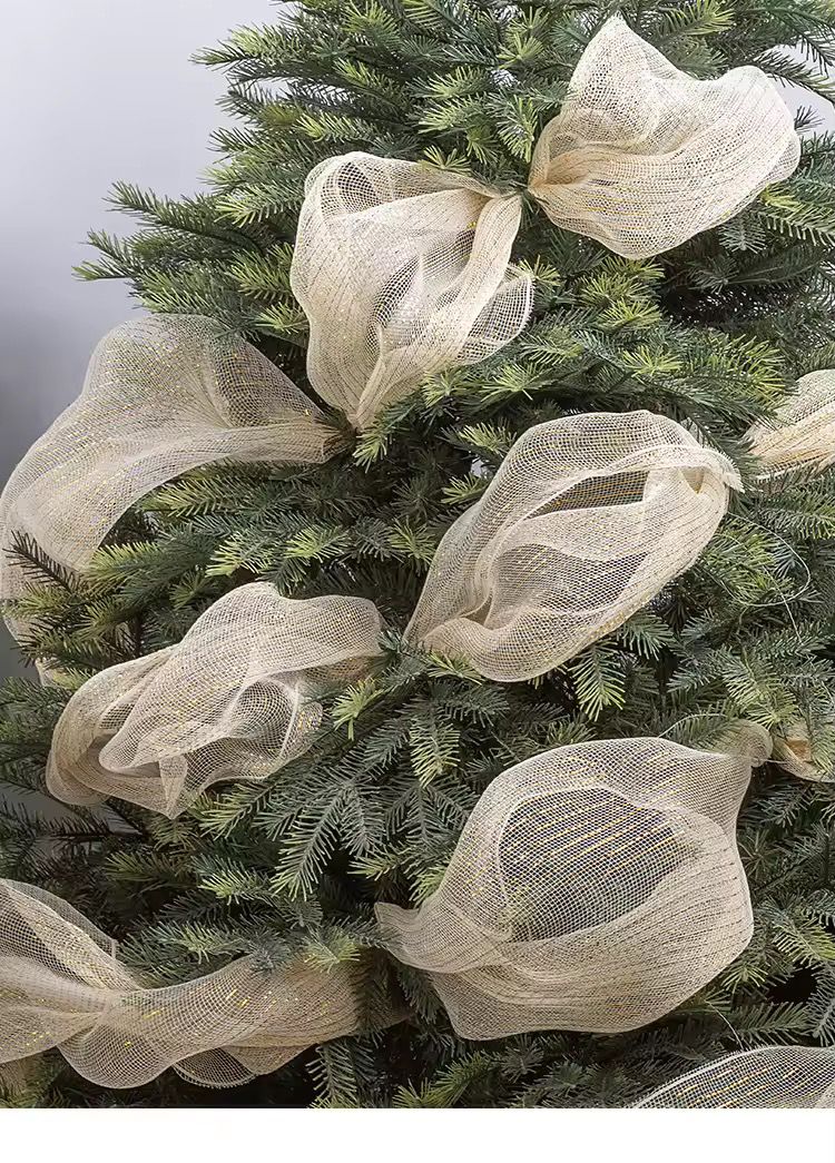 Christmas Ribbon Tree Decoration Mesh Tulle Roll Fabric