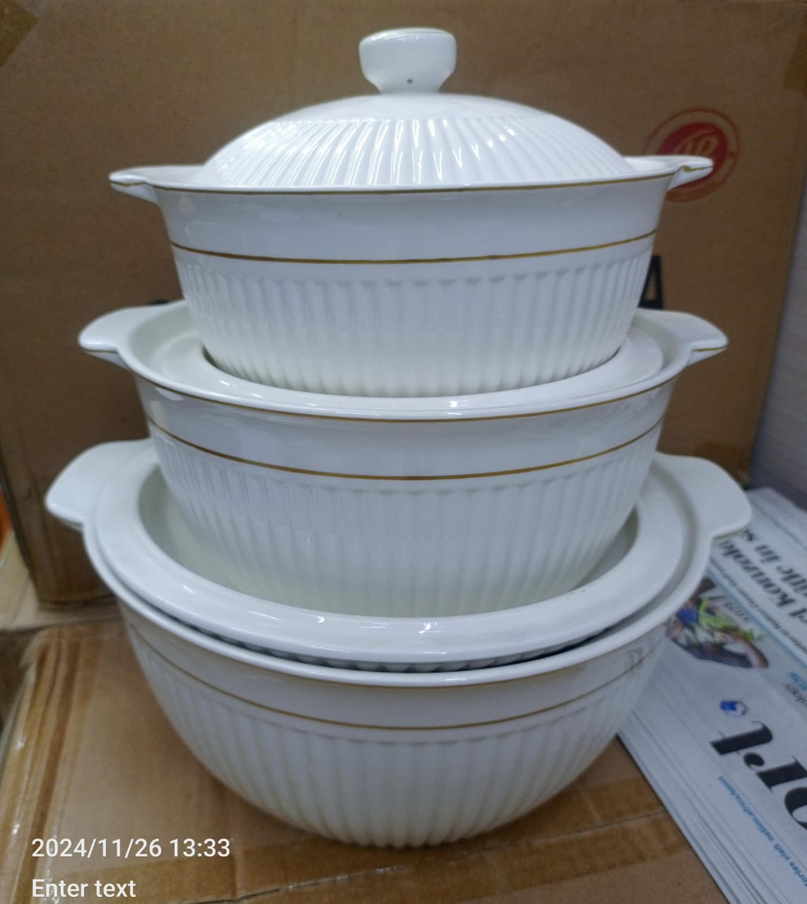 3pcs ceramic serving bowls