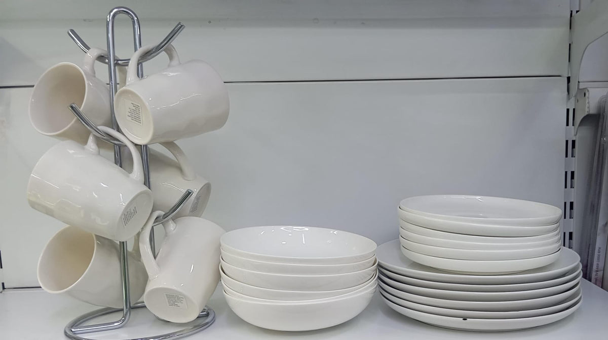 24pcs white themed dinner set