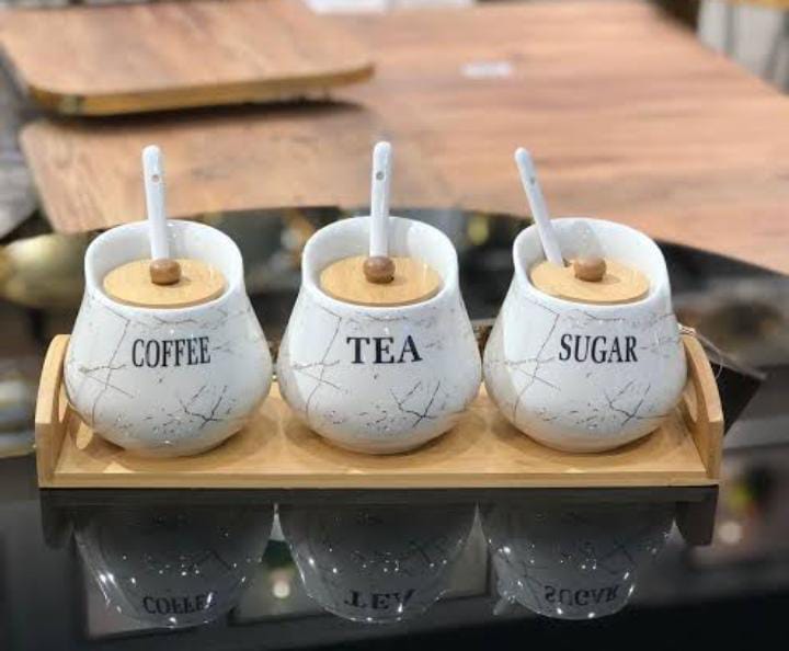 3pcs Nordic canisters / Sugar dishes Set