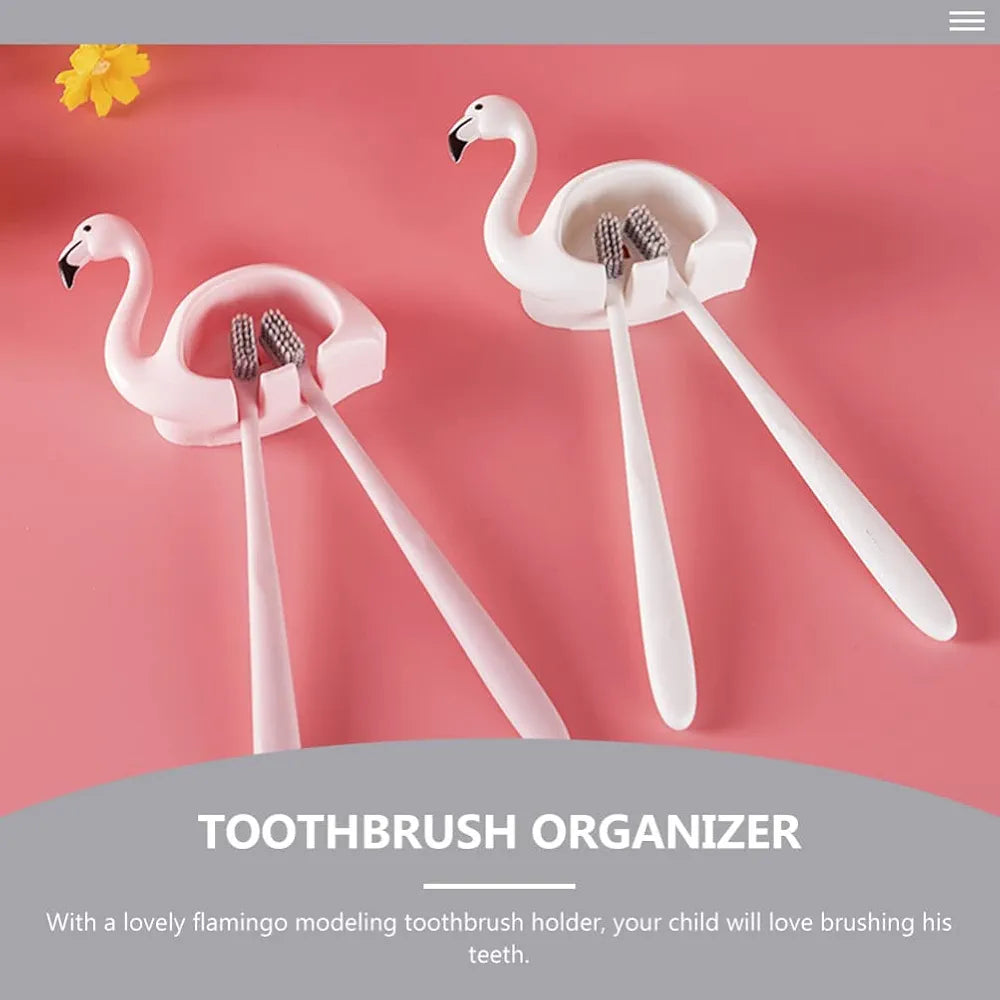Flamingo decorative toothbrush holder