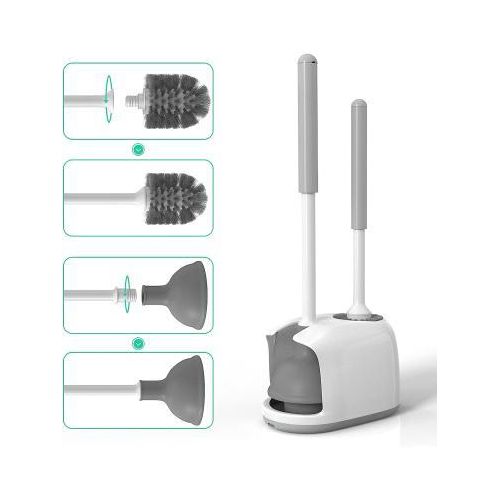 2-in-1 Heavy Duty Plunger Set with Powerful Pump and toilet cleaning brush