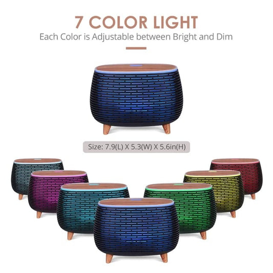 7 Colors Wood Grain Ultrasonic Ultrasonic Aromatherapy  Diffuser
