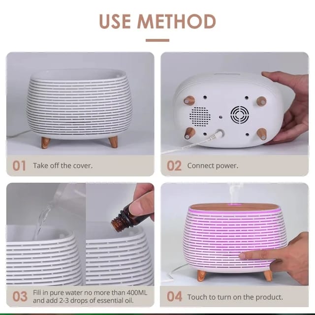 7 Colors Wood Grain Ultrasonic Ultrasonic Aromatherapy  Diffuser