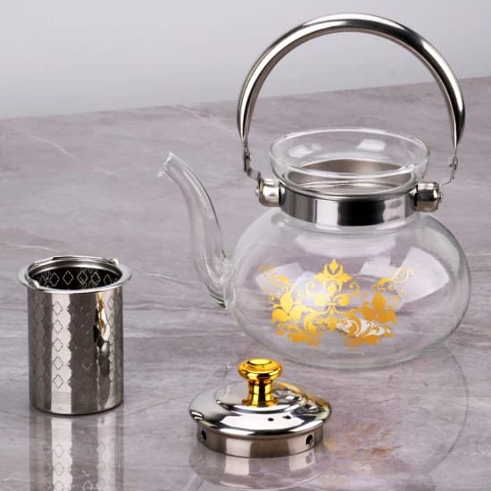 1800 ml Borosilicate Glass Infusion Teapot