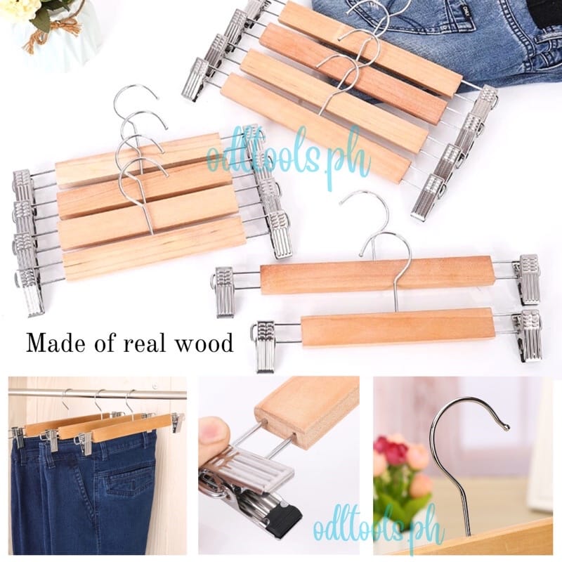 14"/28cm high Grade Natural Wooden Hangers (6pcs set)