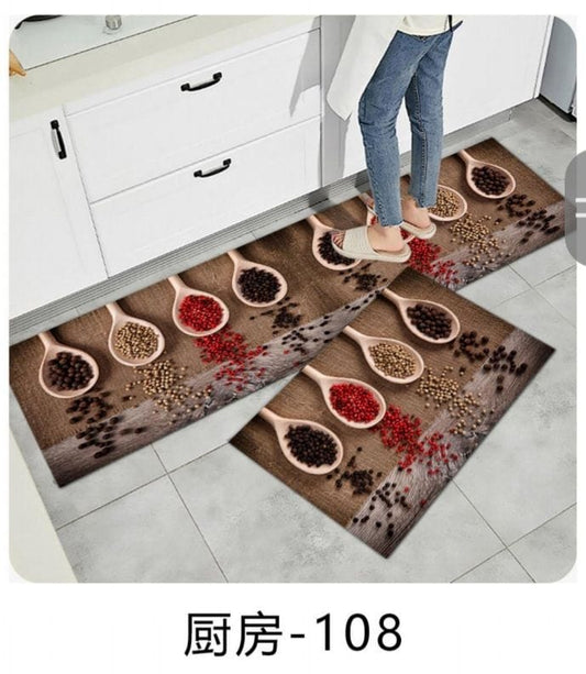 2pcs kitchen mats with rubber super non-slip underside