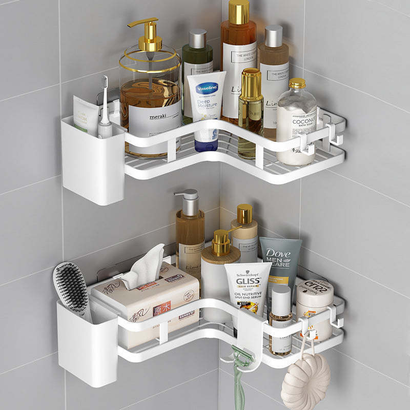 Shower caddy with toothbrush holder