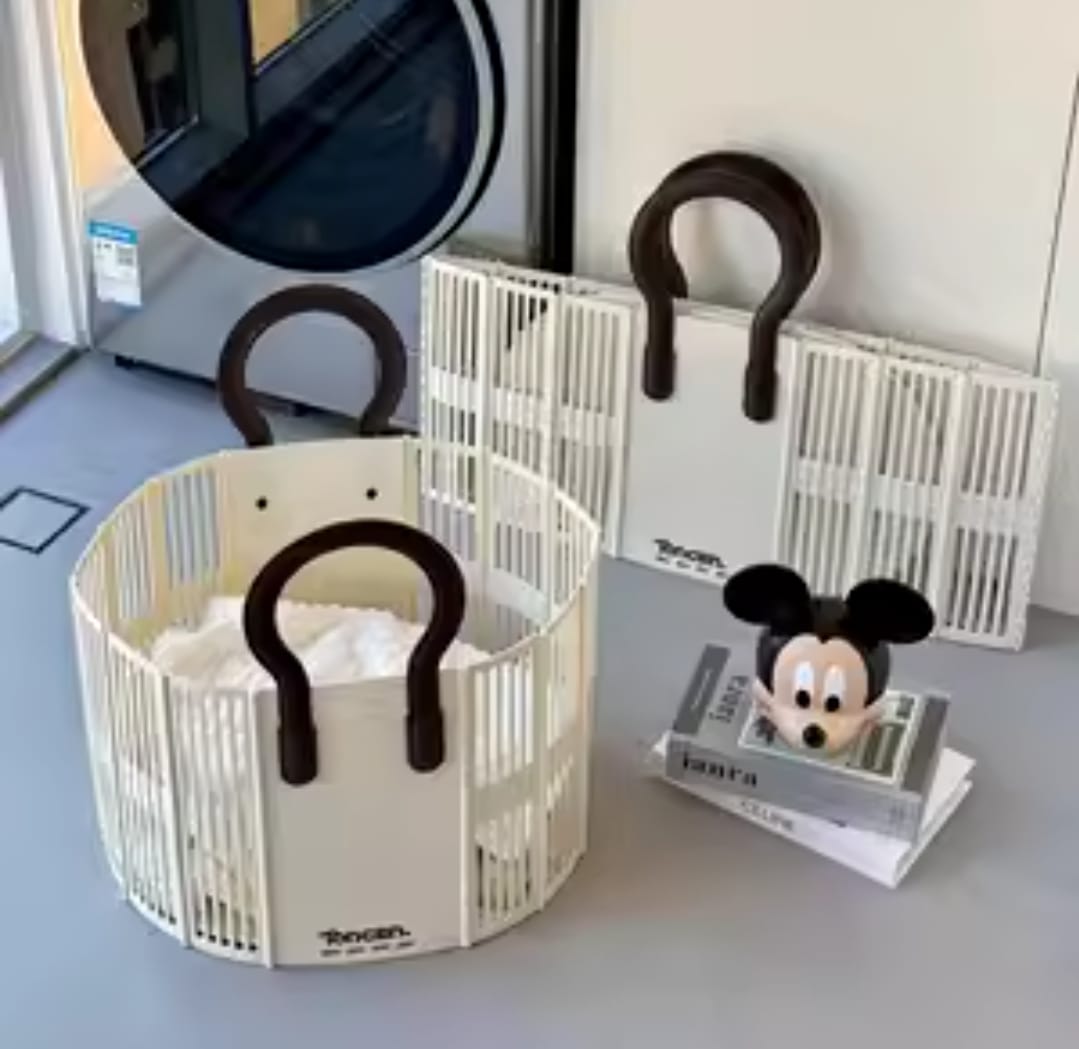 Foldable laundry/Toy basket with handle