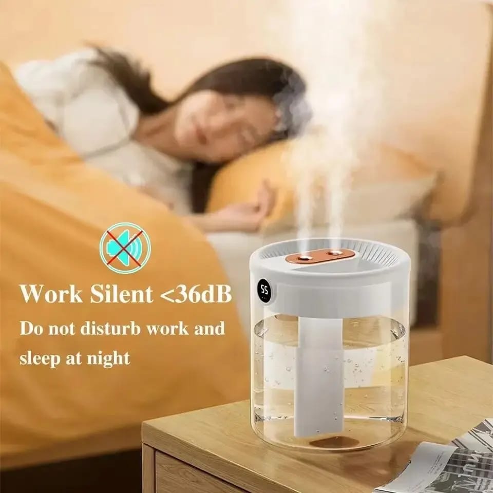 2L Double Nozzle Air Humidifier With LCD Humidity