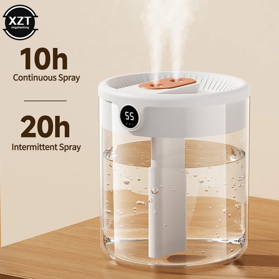 2L Double Nozzle Air Humidifier With LCD Humidity