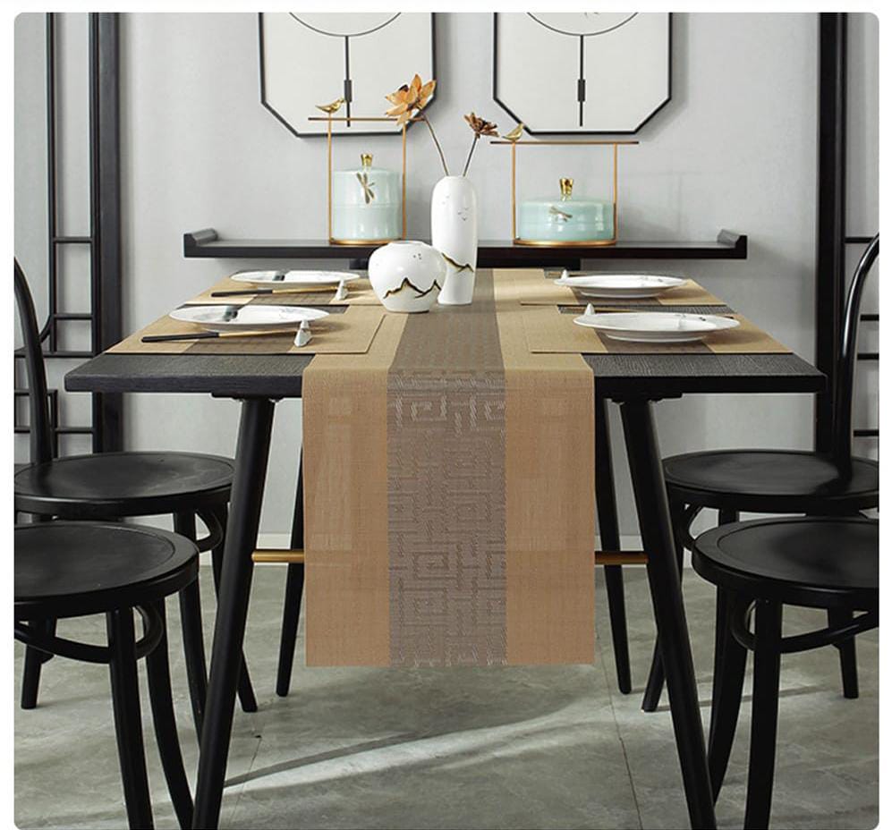6pcs pvc  table mats plus one table runner