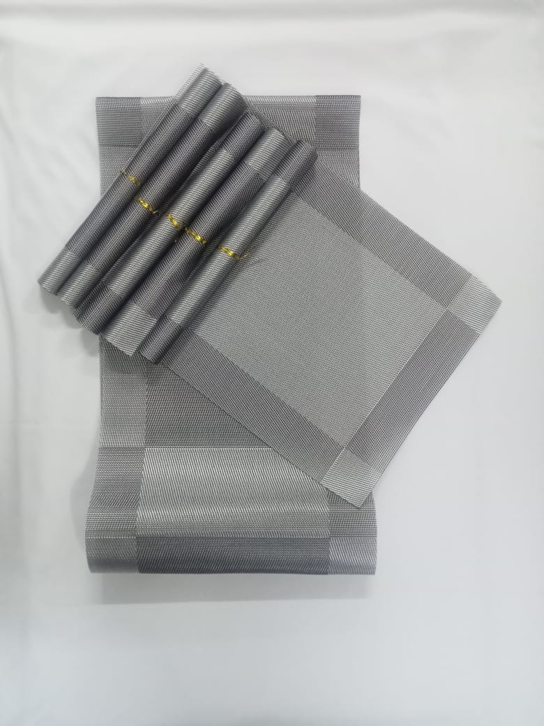 6pcs pvc  table mats plus one table runner